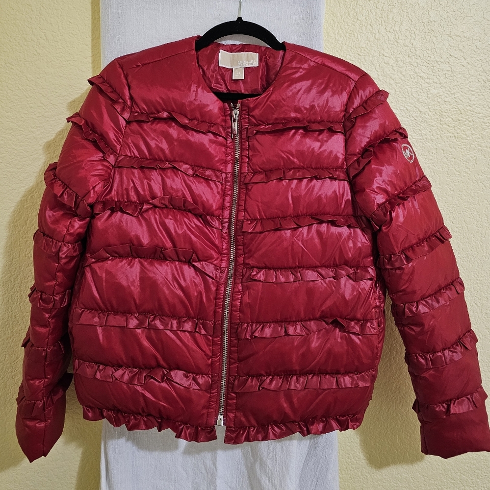 Michael Kors Cherry Red Puffer Jacket Medium.